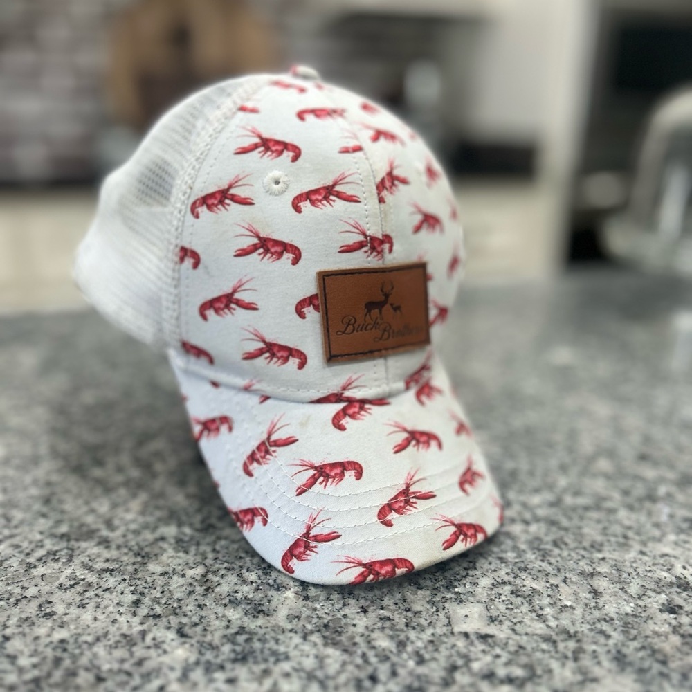 Buck Brothers White and Red Lobster toddler hat